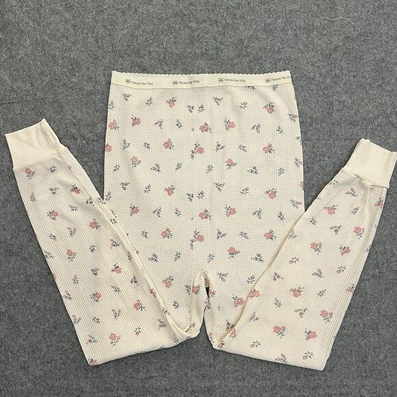 Vintage 1990s Hanes Her Way Thermal‎ Wear 2XL Floral Bottom Style TH20H3 - Picture 2 of 5